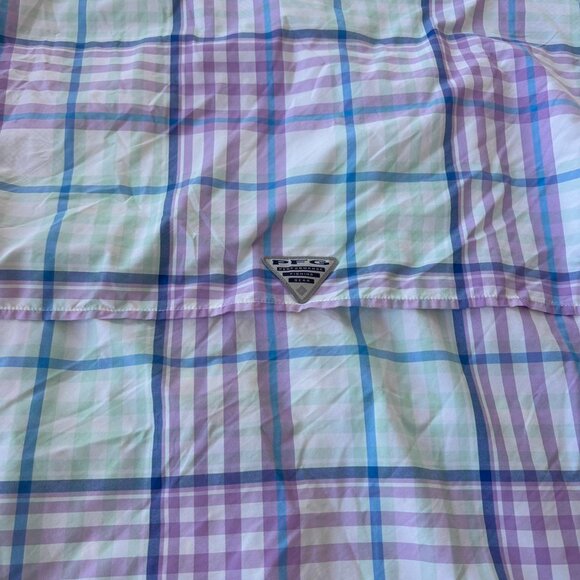 Columbia PFG Shirt Omni-Shade Button Up Fishing Outdoors Pink/White - Picture 6 of 8